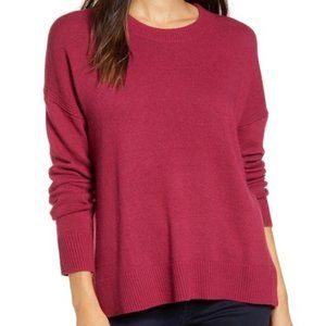 CHELSEA28 High/Low Crewneck Side Slits Sweater